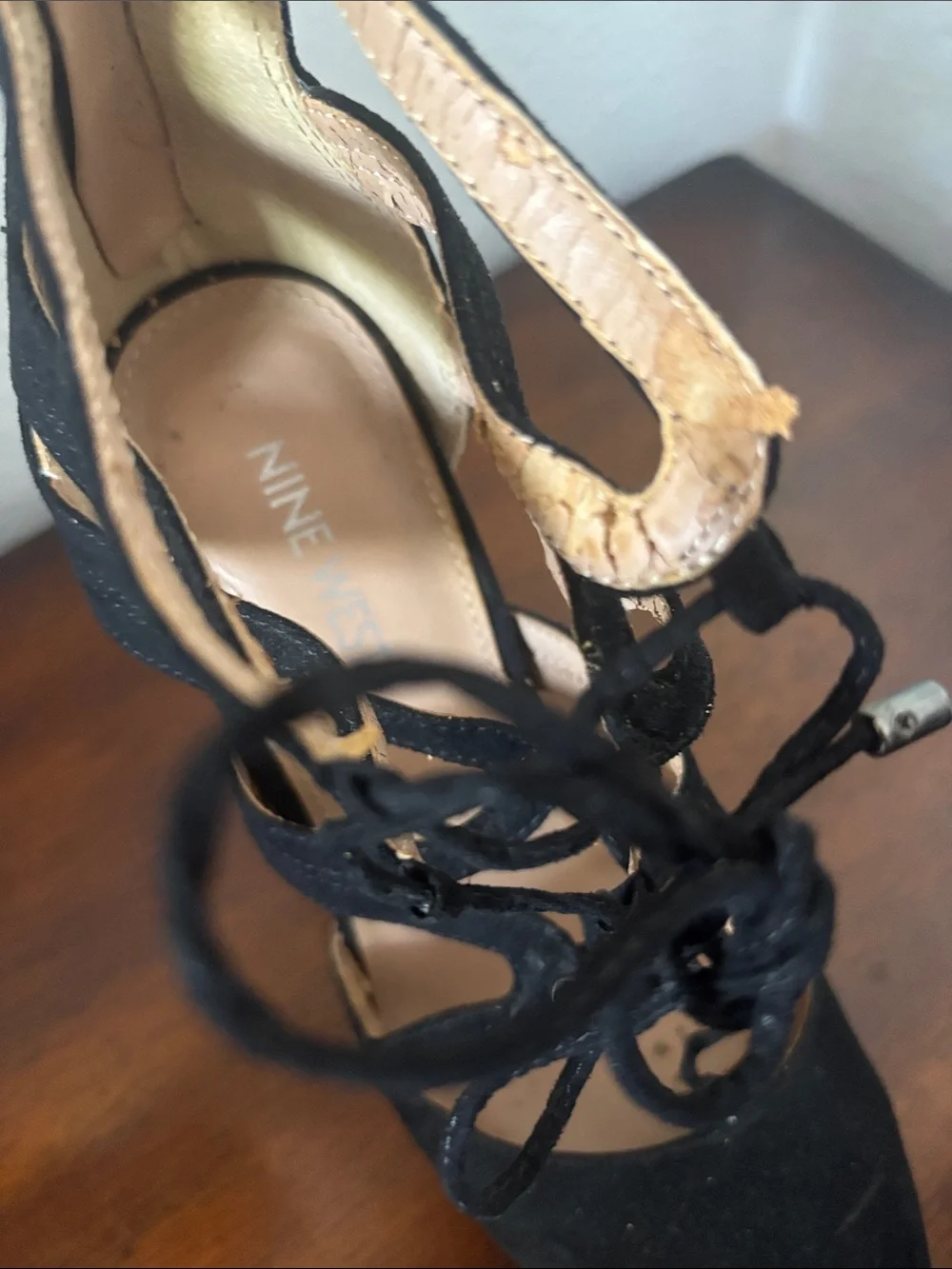 Black Lace-Up High Heel Pumps - Women Shoes Nine West
